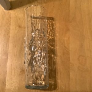 Lady glass vase nude ladies dances embossed Libby